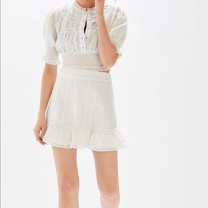 UO Victorian eyelet ruffle mini skirt